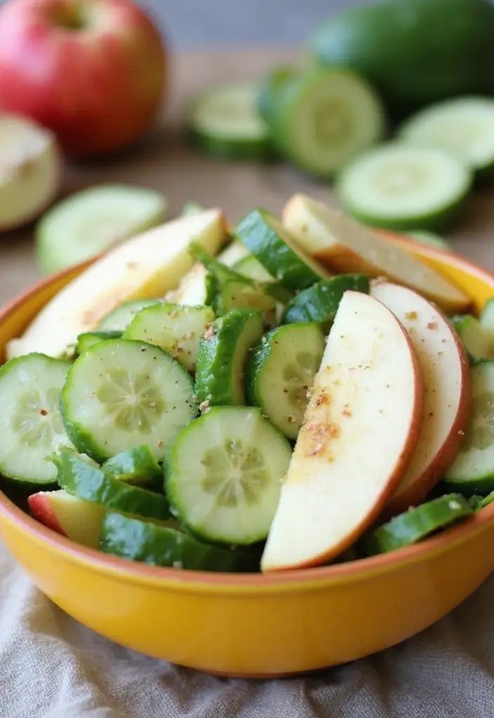 30 Mediterranean Cucumber Salad Recipes for Fresh Summer Days - 17. Cucumber and Apple Salad