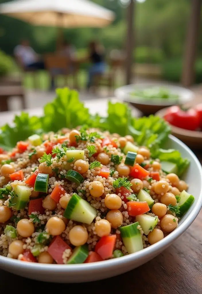 30 Mediterranean Cucumber Salad Recipes for Fresh Summer Days - 18. Mediterranean Chickpea Tabouli Salad