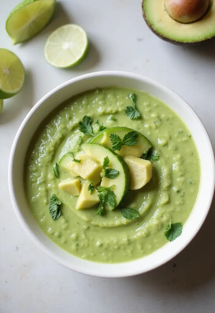30 Mediterranean Cucumber Salad Recipes for Fresh Summer Days - 20. Cucumber and Avocado Gazpacho