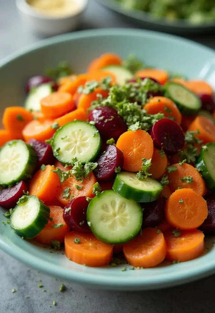 30 Mediterranean Cucumber Salad Recipes for Fresh Summer Days - 23. Cucumber, Carrot, and Beet Salad