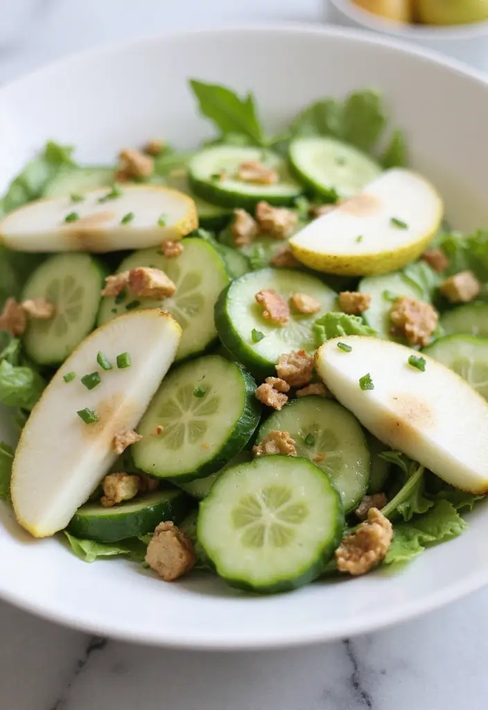 30 Mediterranean Cucumber Salad Recipes for Fresh Summer Days - 27. Cucumber and Pear Salad