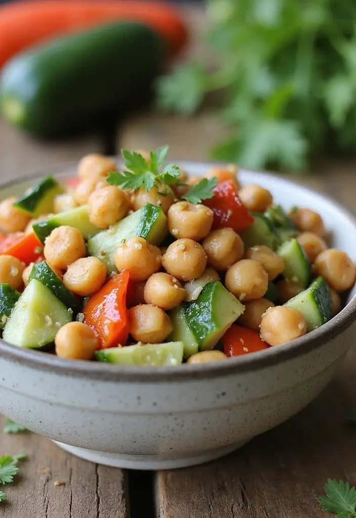 30 Mediterranean Cucumber Salad Recipes for Fresh Summer Days - 3. Mediterranean Chickpea Cucumber Salad