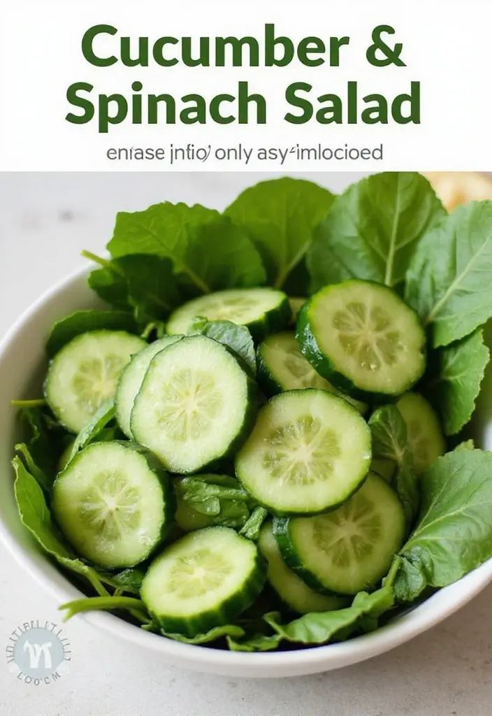 30 Mediterranean Cucumber Salad Recipes for Fresh Summer Days - 30. Cucumber and Spinach Salad