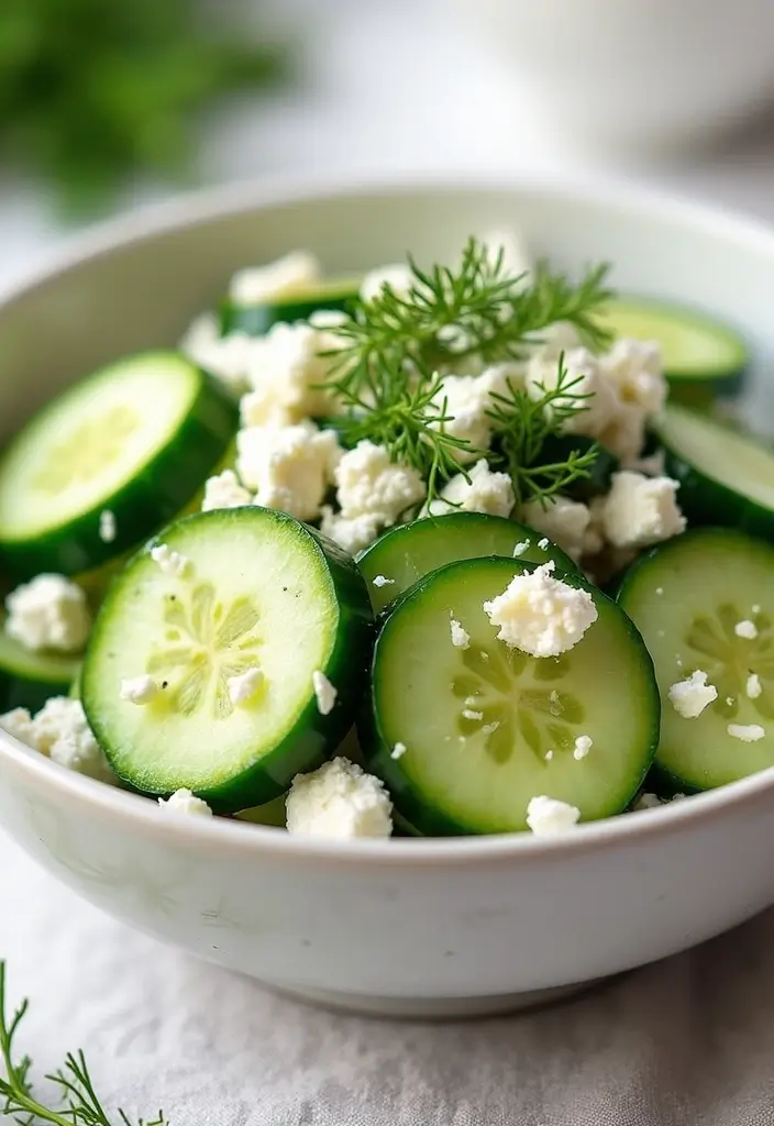 30 Mediterranean Cucumber Salad Recipes for Fresh Summer Days - 7. Feta and Cucumber Salad