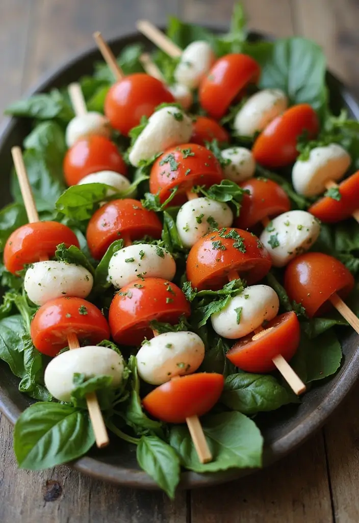 30 Mediterranean Diet Lunch Recipes to Keep You Energized 69 30 Mediterranean Diet Lunch Recipes to Keep You Energized - 11. Caprese Salad Skewers