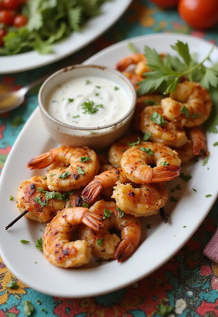 30 Mediterranean Diet Lunch Recipes to Keep You Energized 76 30 Mediterranean Diet Lunch Recipes to Keep You Energized - 12. Shrimp Souvlaki with Tzatziki