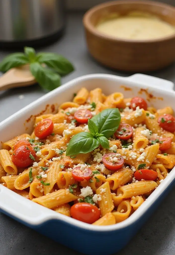 30 Mediterranean Diet Lunch Recipes to Keep You Energized 95 30 Mediterranean Diet Lunch Recipes to Keep You Energized - 15. Baked Feta Pasta