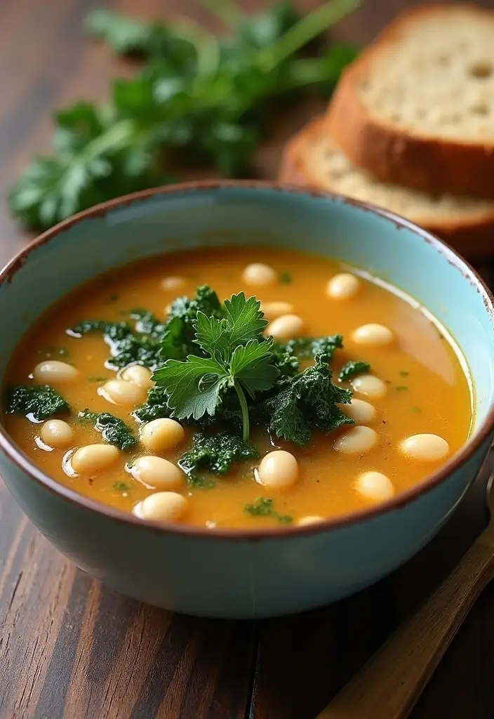 30 Mediterranean Diet Lunch Recipes to Keep You Energized 166 30 Mediterranean Diet Lunch Recipes to Keep You Energized - 26. White Bean and Kale Soup
