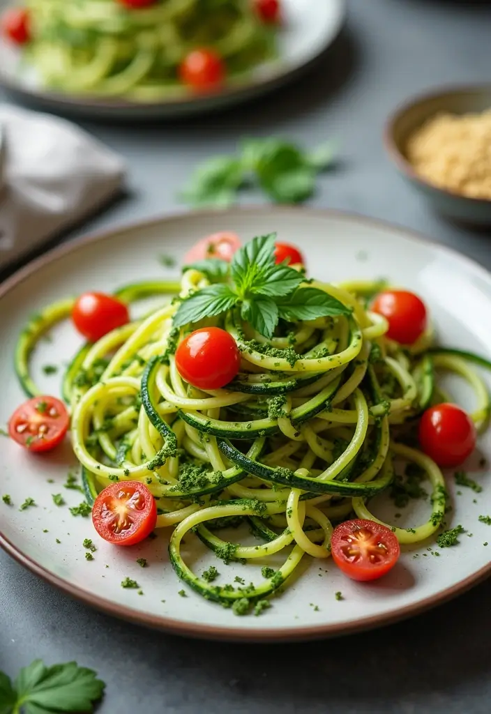 30 Mediterranean Diet Recipes for Beginners Made Simple 100 30 Mediterranean Diet Recipes for Beginners Made Simple - 16. Zucchini Noodles with Pesto