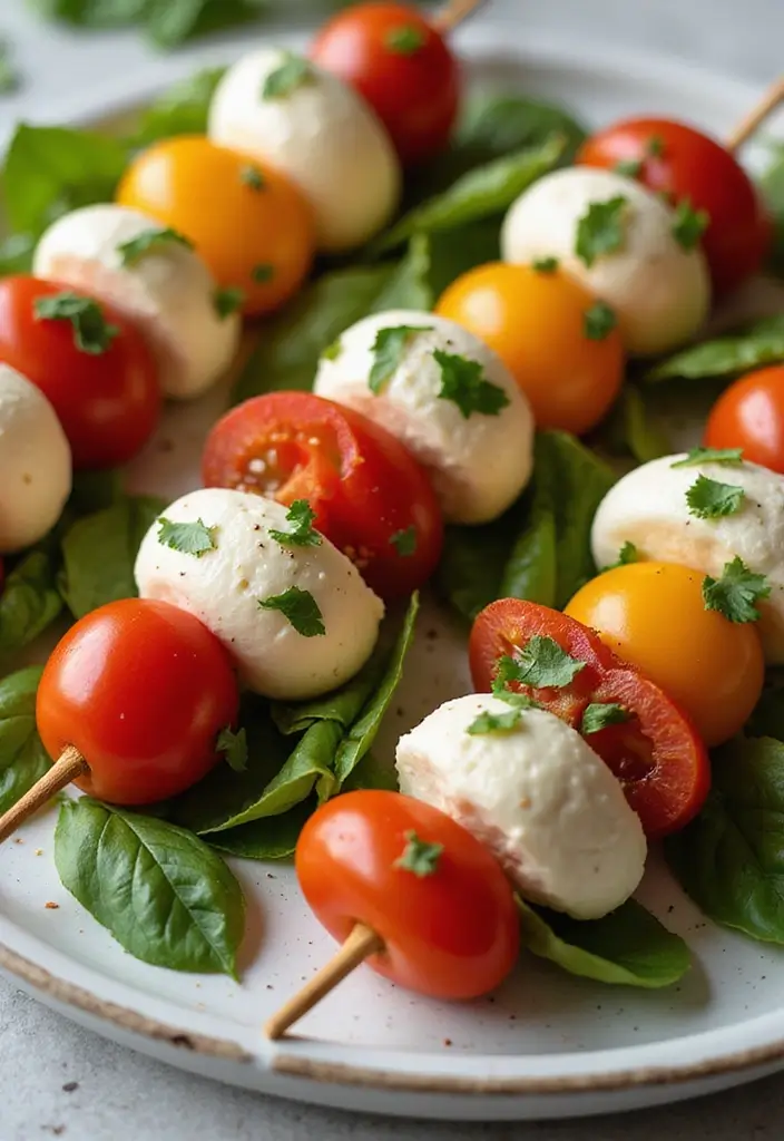 30 Mediterranean Diet Recipes for Beginners Made Simple 11 30 Mediterranean Diet Recipes for Beginners Made Simple - 3. Caprese Skewers