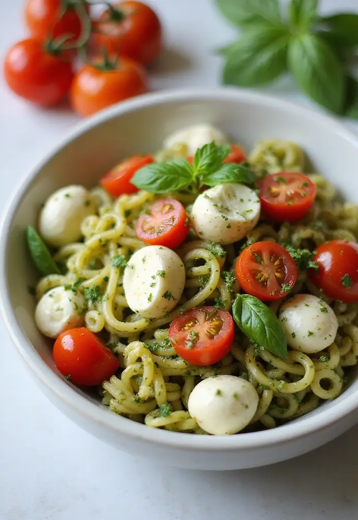 30 Mediterranean Diet Recipes for Beginners Made Simple 51 30 Mediterranean Diet Recipes for Beginners Made Simple - 9. Pesto Pasta Salad