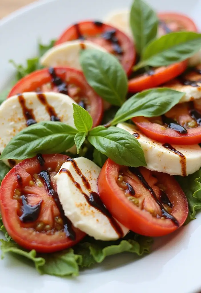 30 Mediterranean Diet Recipes to Lower Cholesterol Naturally - 11. Caprese Salad with Balsamic Reduction