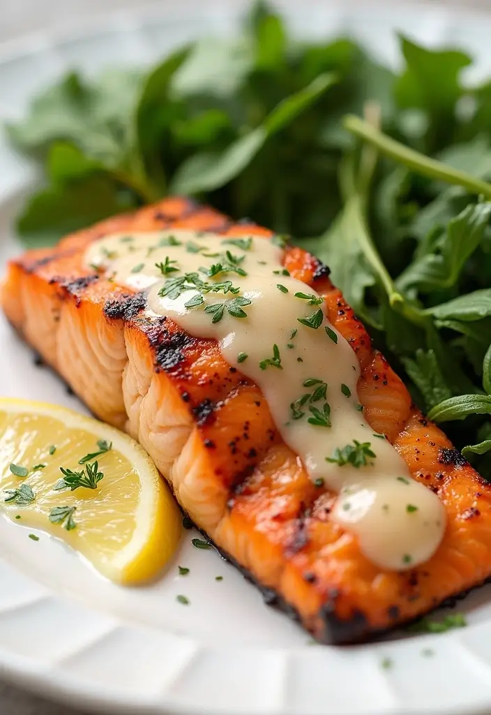 30 Mediterranean Diet Recipes to Lower Cholesterol Naturally - 13. Grilled Salmon with Lemon-Dill Sauce