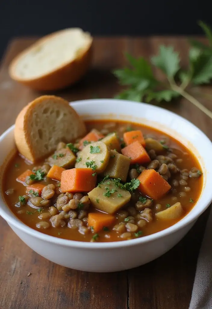 30 Mediterranean Diet Recipes to Lower Cholesterol Naturally - 16. Lentil and Vegetable Soup