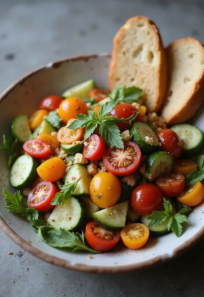 30 Mediterranean Diet Recipes to Lower Cholesterol Naturally - 17. Panzanella Salad