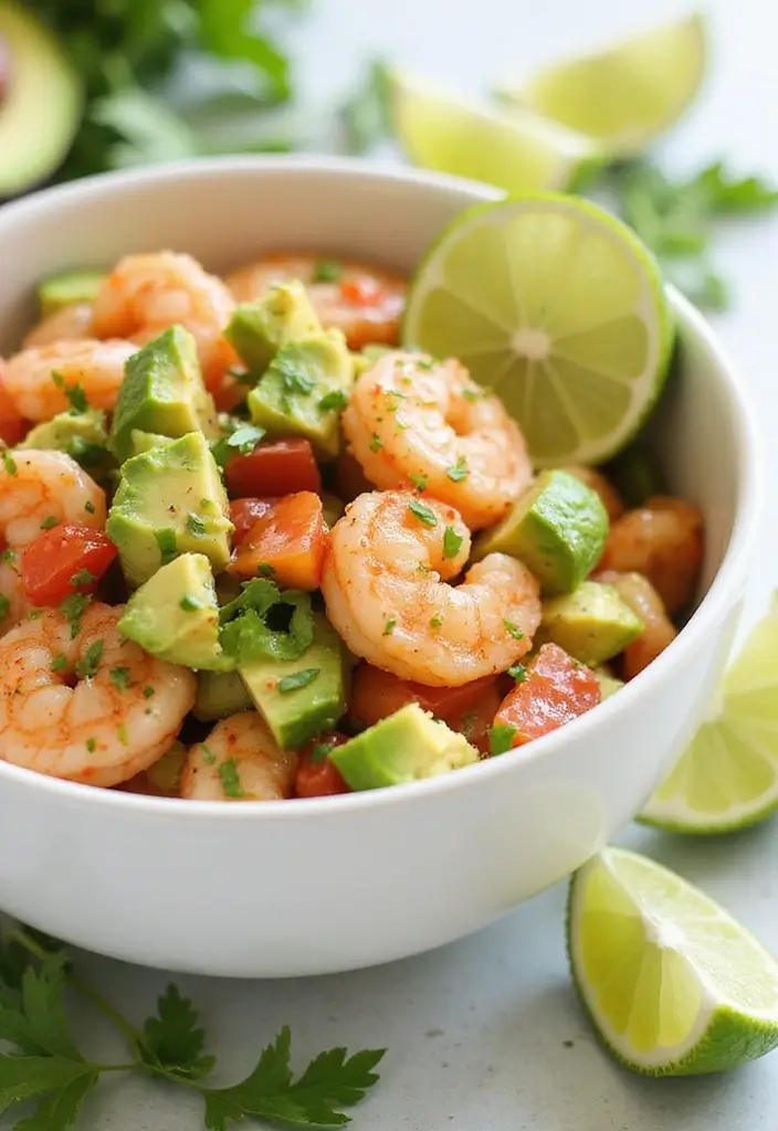 30 Mediterranean Diet Recipes to Lower Cholesterol Naturally - 21. Shrimp and Avocado Salad