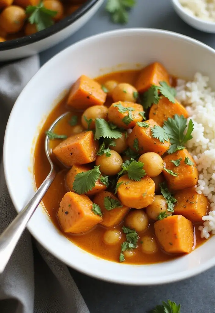 30 Mediterranean Diet Recipes to Lower Cholesterol Naturally - 24. Sweet Potato and Chickpea Curry