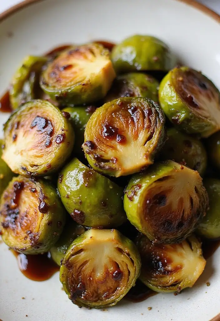 30 Mediterranean Diet Recipes to Lower Cholesterol Naturally - 25. Honey Balsamic Roasted Brussels Sprouts