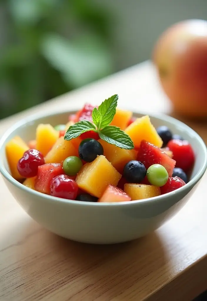 30 Mediterranean Diet Recipes to Lower Cholesterol Naturally - 30. Fruit Salad with Mint and Honey