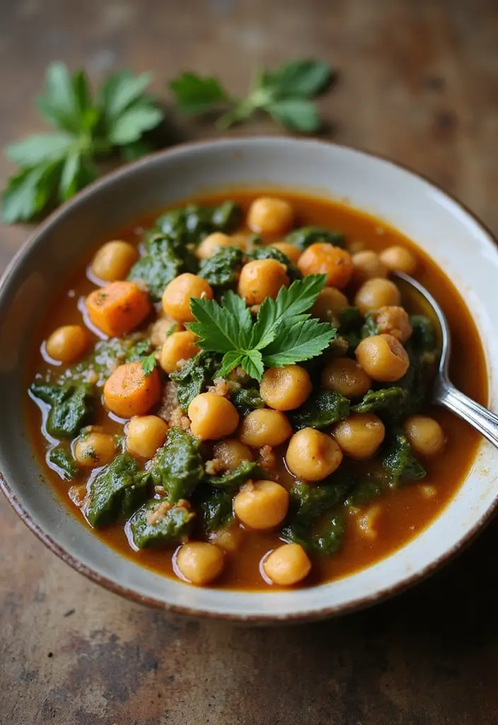 30 Mediterranean Diet Recipes to Lower Cholesterol Naturally - 4. Chickpea and Spinach Stew
