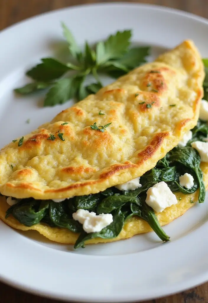 30 Mediterranean Diet Recipes to Lower Cholesterol Naturally - 6. Spinach and Feta Omelette