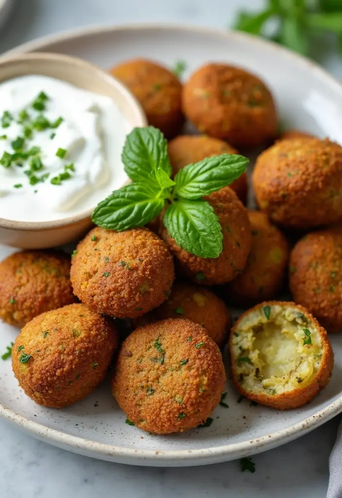 30 Mediterranean Diet Recipes to Lower Cholesterol Naturally - 8. Baked Falafel with Tzatziki Sauce