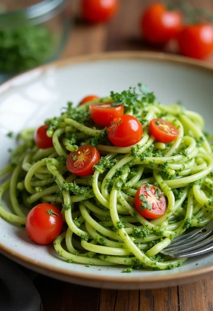 30 Mediterranean Diet Recipes to Lower Cholesterol Naturally - 9. Zucchini Noodles with Pesto