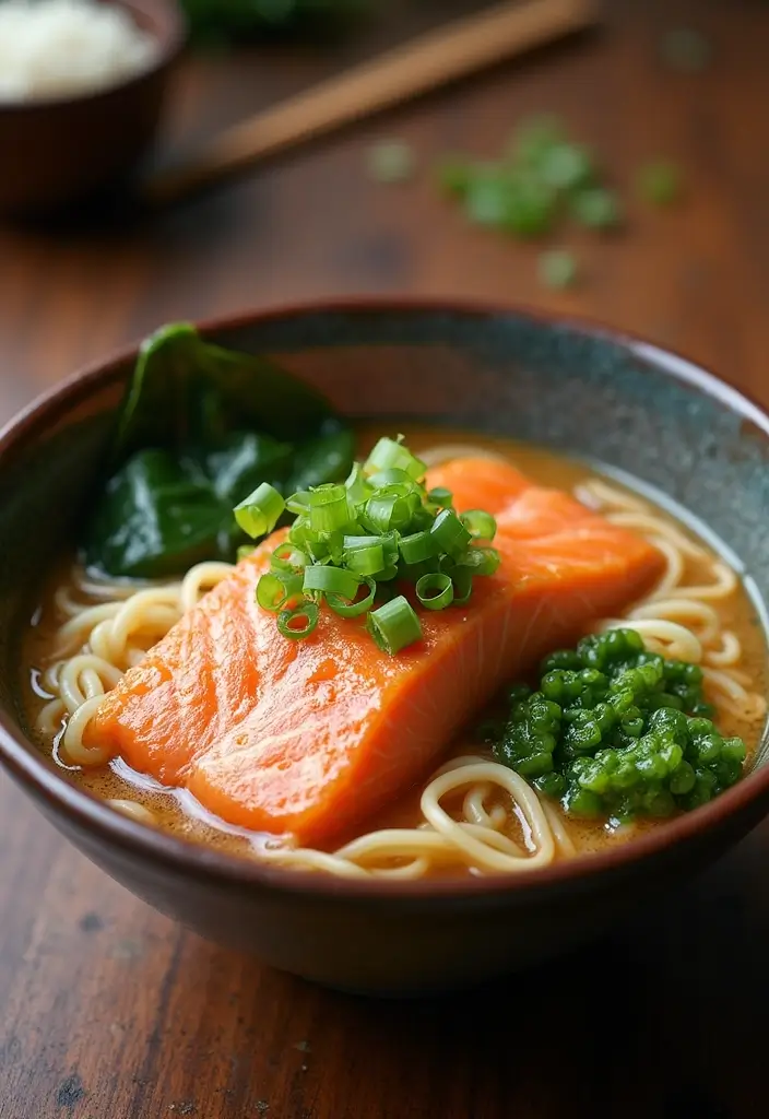 30 Mediterranean Diet Recipes with Salmon That Are Heart Healthy - 12. Salmon Ramen Bowl