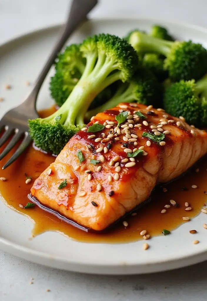 30 Mediterranean Diet Recipes with Salmon That Are Heart Healthy - 17. Teriyaki Salmon with Broccoli