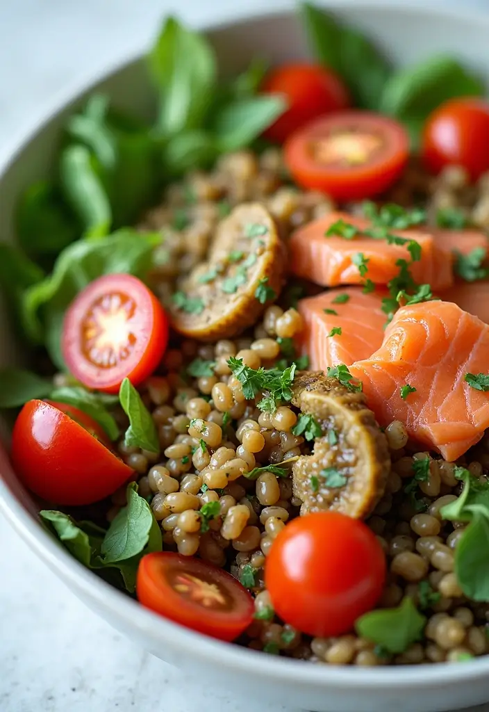 30 Mediterranean Diet Recipes with Salmon That Are Heart Healthy - 25. Salmon and Lentil Salad
