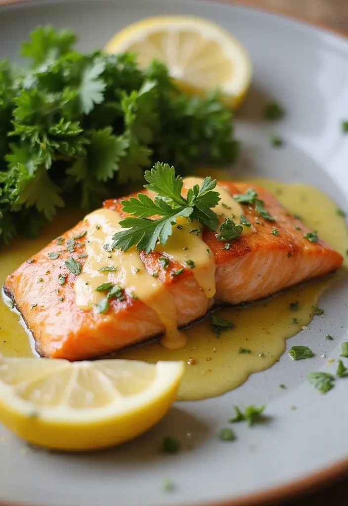 30 Mediterranean Diet Recipes with Salmon That Are Heart Healthy - 30. Salmon with Garlic Butter Sauce
