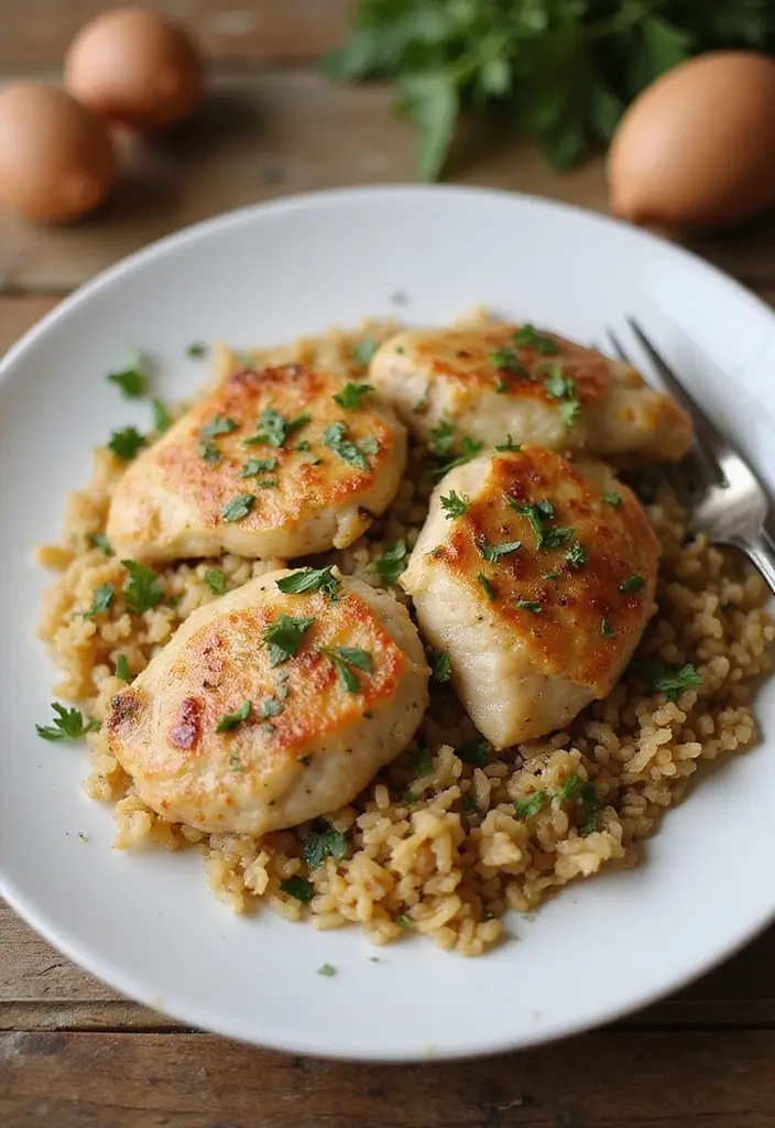 30+ Mediterranean Diet Slow Cooker Dinners Featuring Greek Chicken - 13. Greek Chicken and Brown Rice Casserole