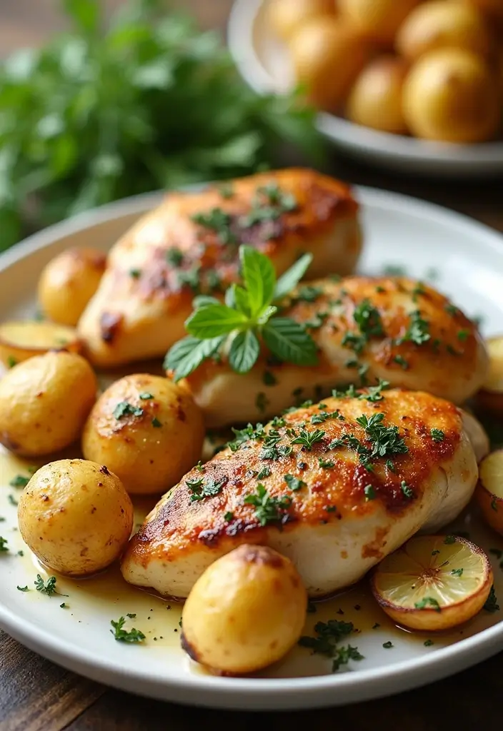 30+ Mediterranean Diet Slow Cooker Dinners Featuring Greek Chicken - 15. Greek Chicken with Roasted Lemon Potatoes