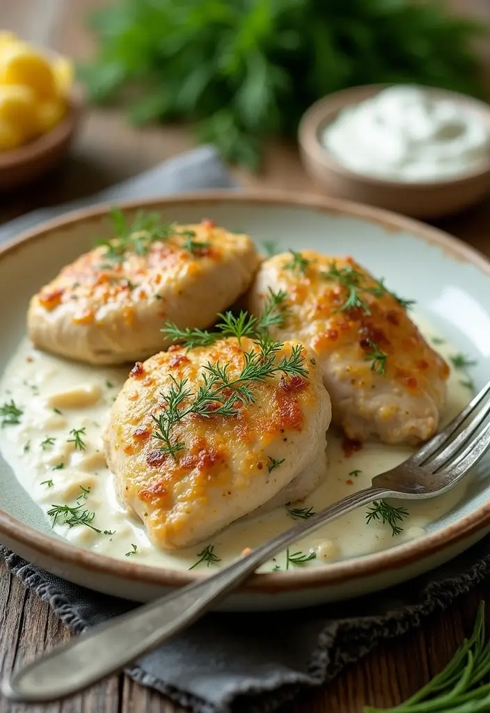 30+ Mediterranean Diet Slow Cooker Dinners Featuring Greek Chicken - 16. Slow Cooker Greek Chicken Thighs with Dill and Yogurt