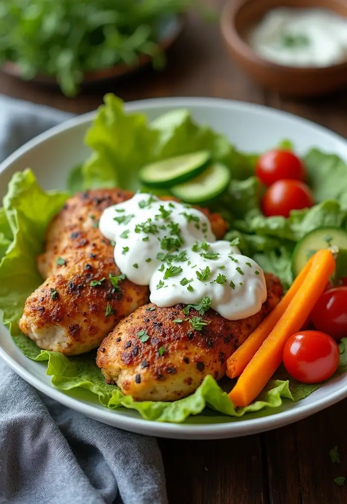 30+ Mediterranean Diet Slow Cooker Dinners Featuring Greek Chicken - 18. Greek Chicken Bowls with Tzatziki Sauce