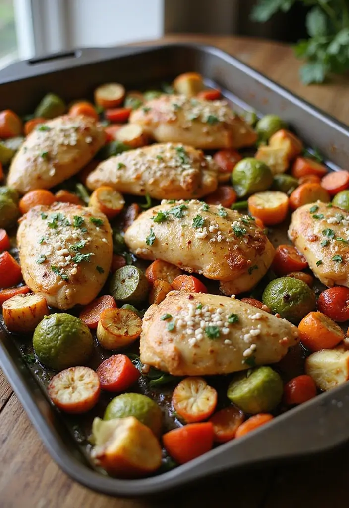 30+ Mediterranean Diet Slow Cooker Dinners Featuring Greek Chicken - 6. Greek Chicken and Vegetable Sheet Pan Dinner