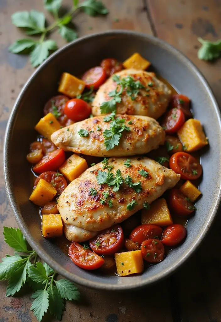 30+ Mediterranean Diet Slow Cooker Dinners Featuring Greek Chicken - 9. Greek Chicken Faced with Ratatouille