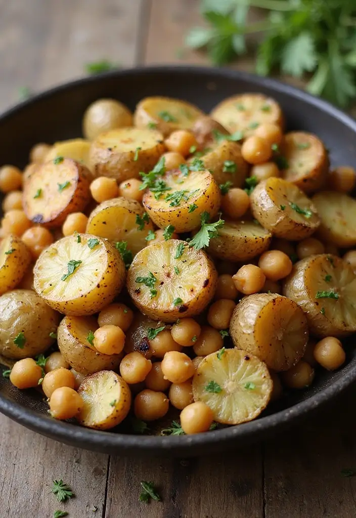 30 Mediterranean Garbanzo Bean Recipes Packed with Protein 134 30 Mediterranean Garbanzo Bean Recipes Packed with Protein - 24. Chickpea and Garlic Roasted Potatoes
