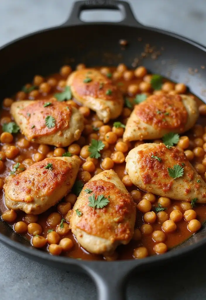 30 Mediterranean One-Pan Chicken Recipes for Easy Dinners 34 30 Mediterranean One-Pan Chicken Recipes for Easy Dinners - 6. One-Pan Chicken and Chickpeas