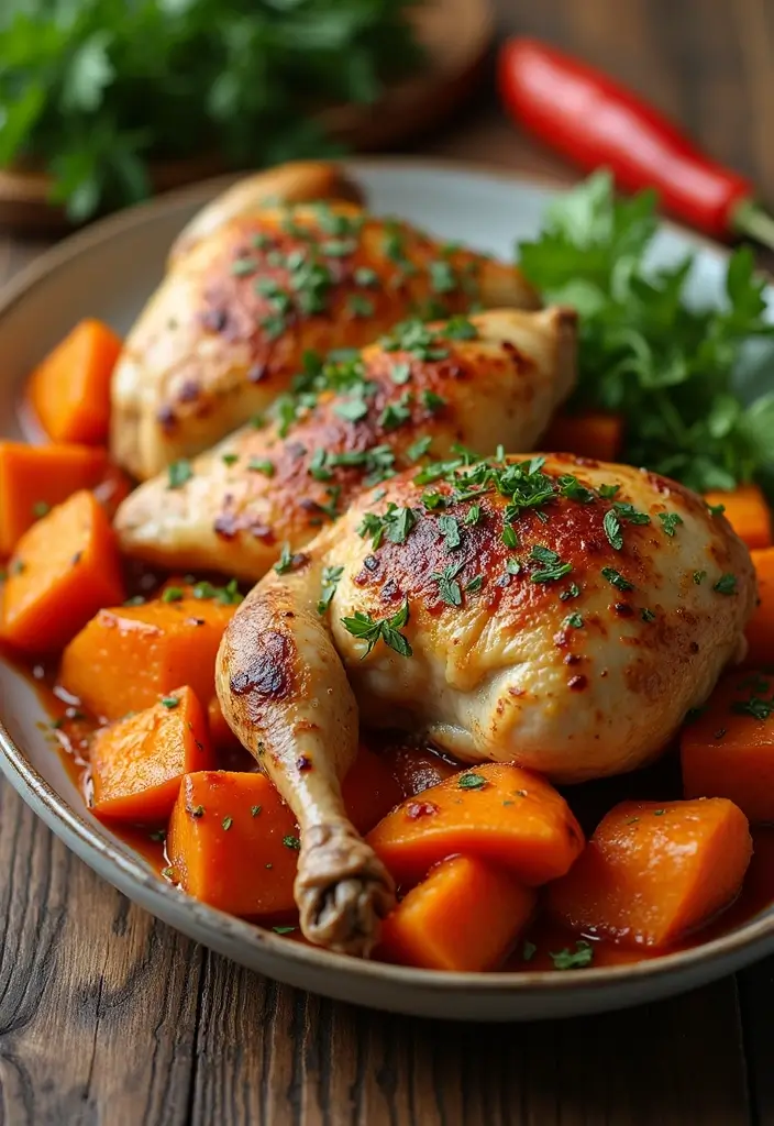30 Mediterranean One-Pan Chicken Recipes for Easy Dinners 49 30 Mediterranean One-Pan Chicken Recipes for Easy Dinners - 9. Mediterranean Chicken with Sweet Potatoes