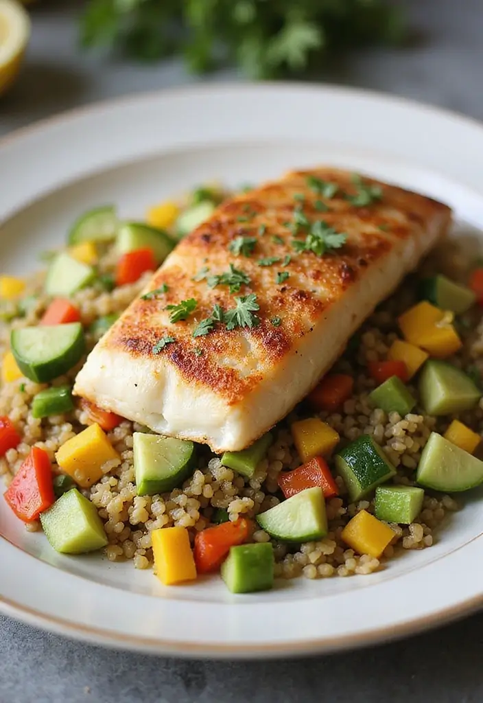 30 Mediterranean Sea Bass Recipes for Seafood Lovers 76 30 Mediterranean Sea Bass Recipes for Seafood Lovers - 12. Mediterranean Sea Bass with Quinoa Salad