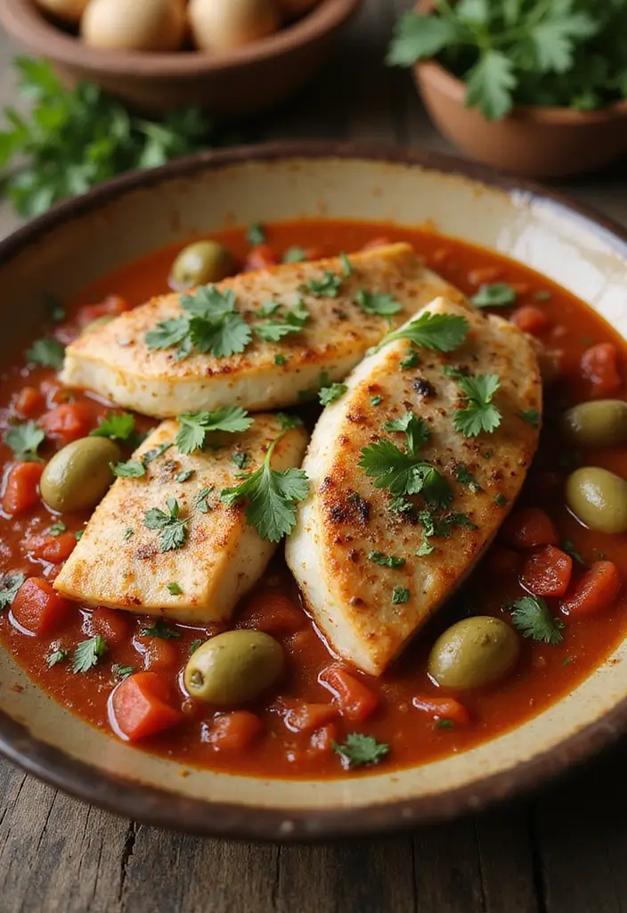 30 Mediterranean Sea Bass Recipes for Seafood Lovers 8 30 Mediterranean Sea Bass Recipes for Seafood Lovers - 2. Mediterranean Sea Bass in Tomato and Olive Sauce