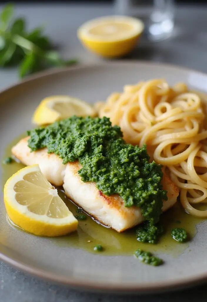 30 Mediterranean Sea Bass Recipes for Seafood Lovers 133 30 Mediterranean Sea Bass Recipes for Seafood Lovers - 21. Mediterranean Sea Bass with Pesto