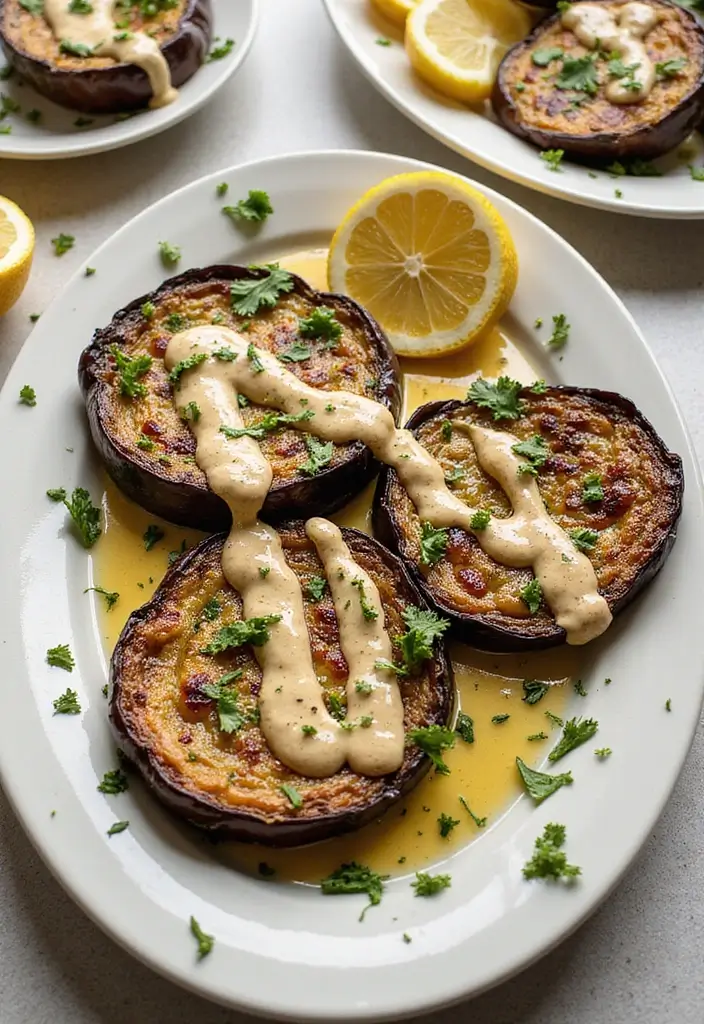 30 Mediterranean Side Dish Recipes That Steal the Spotlight - 7. Grilled Eggplant with Tahini Sauce