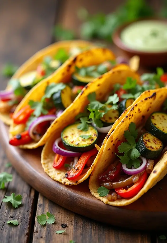 30 One-Pan Mediterranean Recipes for Quick and Easy Meals - 13. Mediterranean Grilled Vegetable Tacos