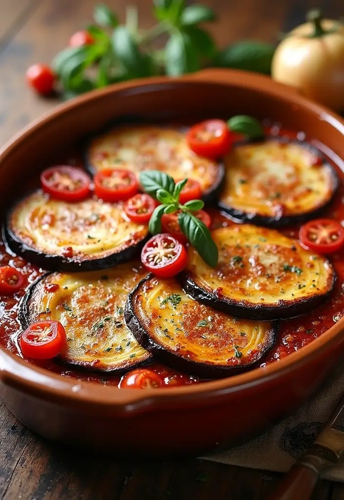 30 One-Pan Mediterranean Recipes for Quick and Easy Meals - 18. Mediterranean Eggplant and Tomato Bake